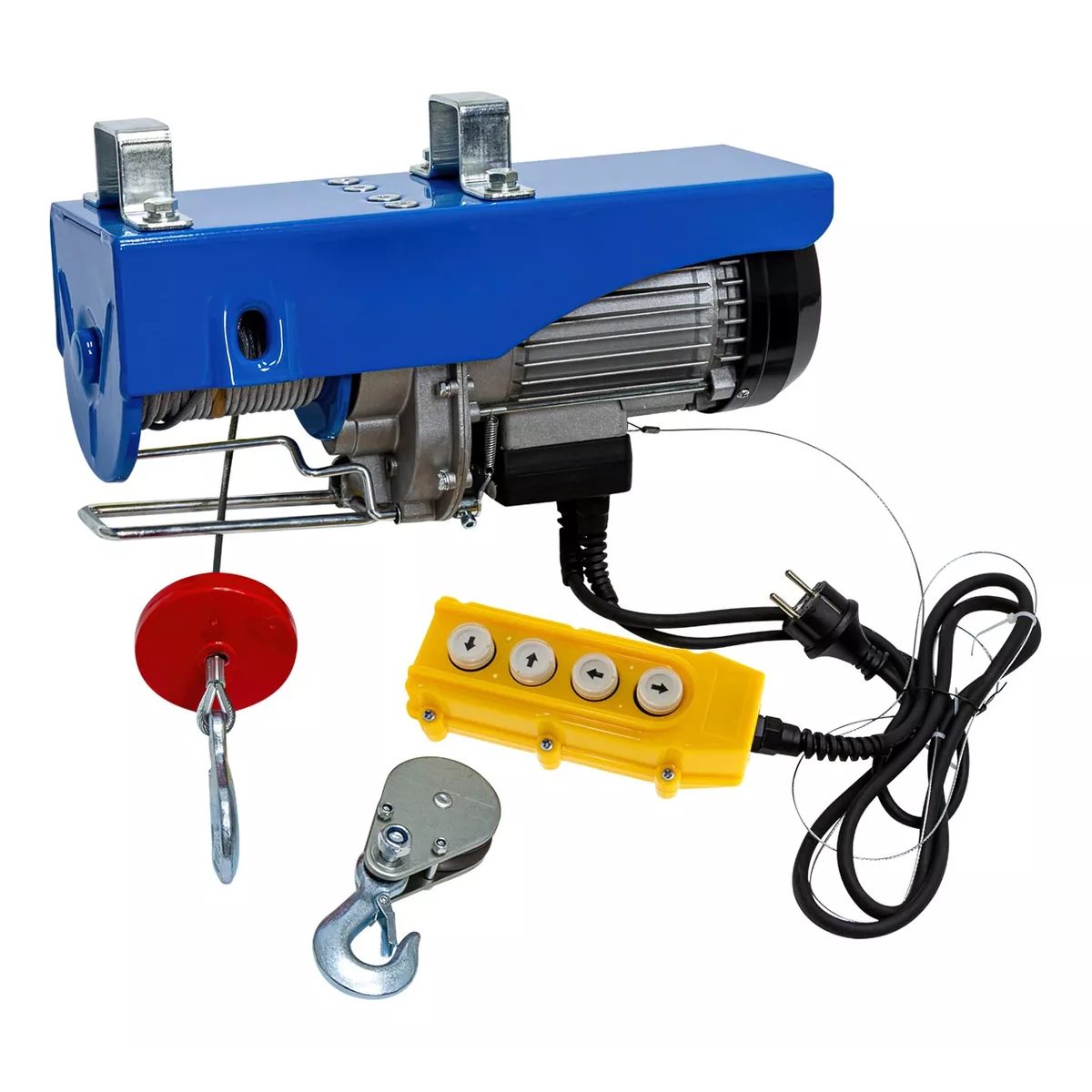 Polipasto Eléctrico Grúa Elevador De Carga 441lb, 20m, 110v Azul.