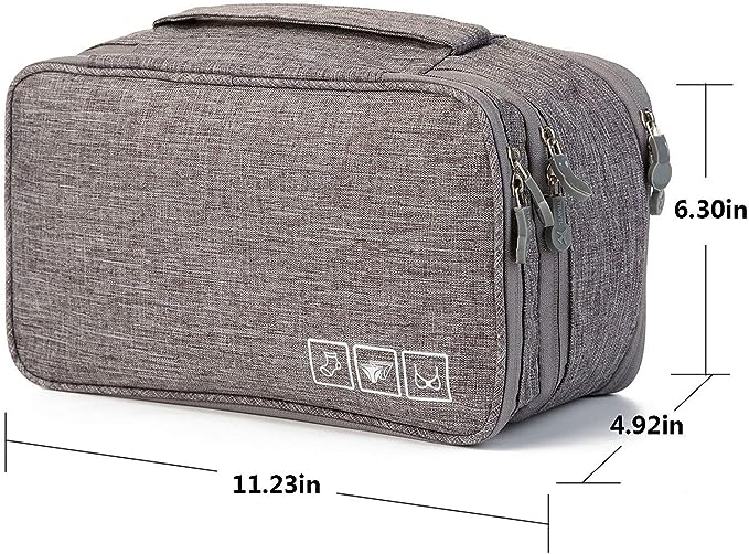A Organizador Viaje Ropa Acabado Bolsa - Ropa interior Bolsas de almacenamiento de sujetadores, para ropa interior, sostenes, calcetines, pañuelos (Gris).
