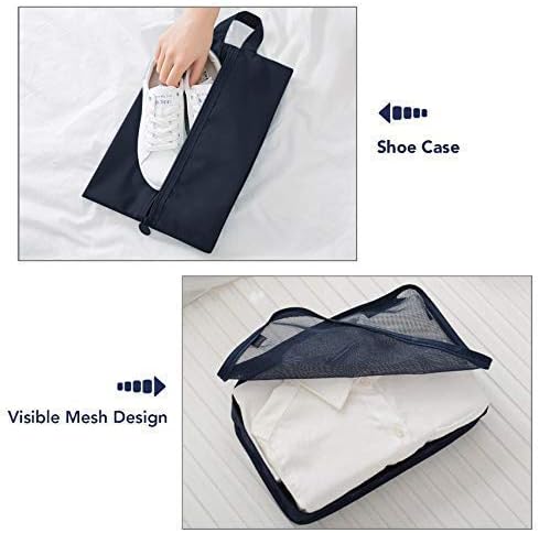 A Organizadores de Viaje para Maletas, Bolsas de Equipaje Impermeable Cubos Embalaje de Viaje Bolsas de Almacenamiento para Ropa Zapatos, Cosméticos Accesorios (Azul oscuro).