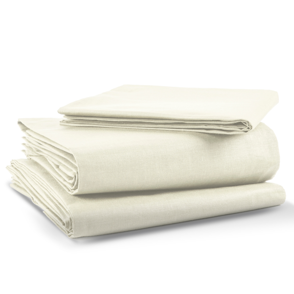 Juego de Sábanas Básica Algodón Percal 200 -King Size -Hueso