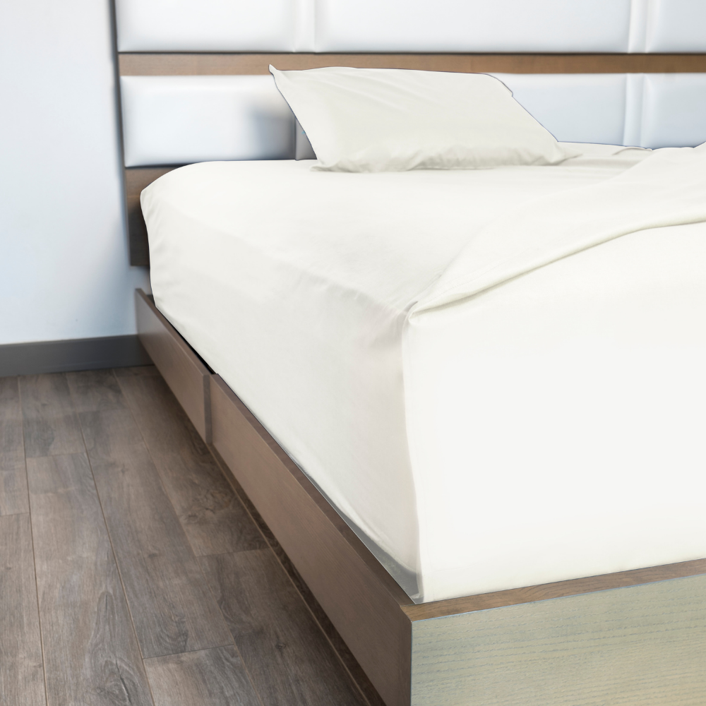 Juego de Sábanas Básica Algodón Percal 200 -King Size -Hueso