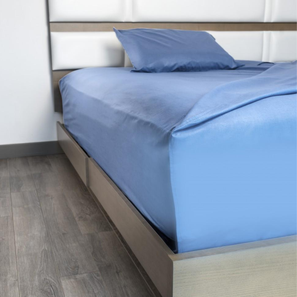 Juego de Sábanas Básica Algodón Percal 200 -King Size -Cielo