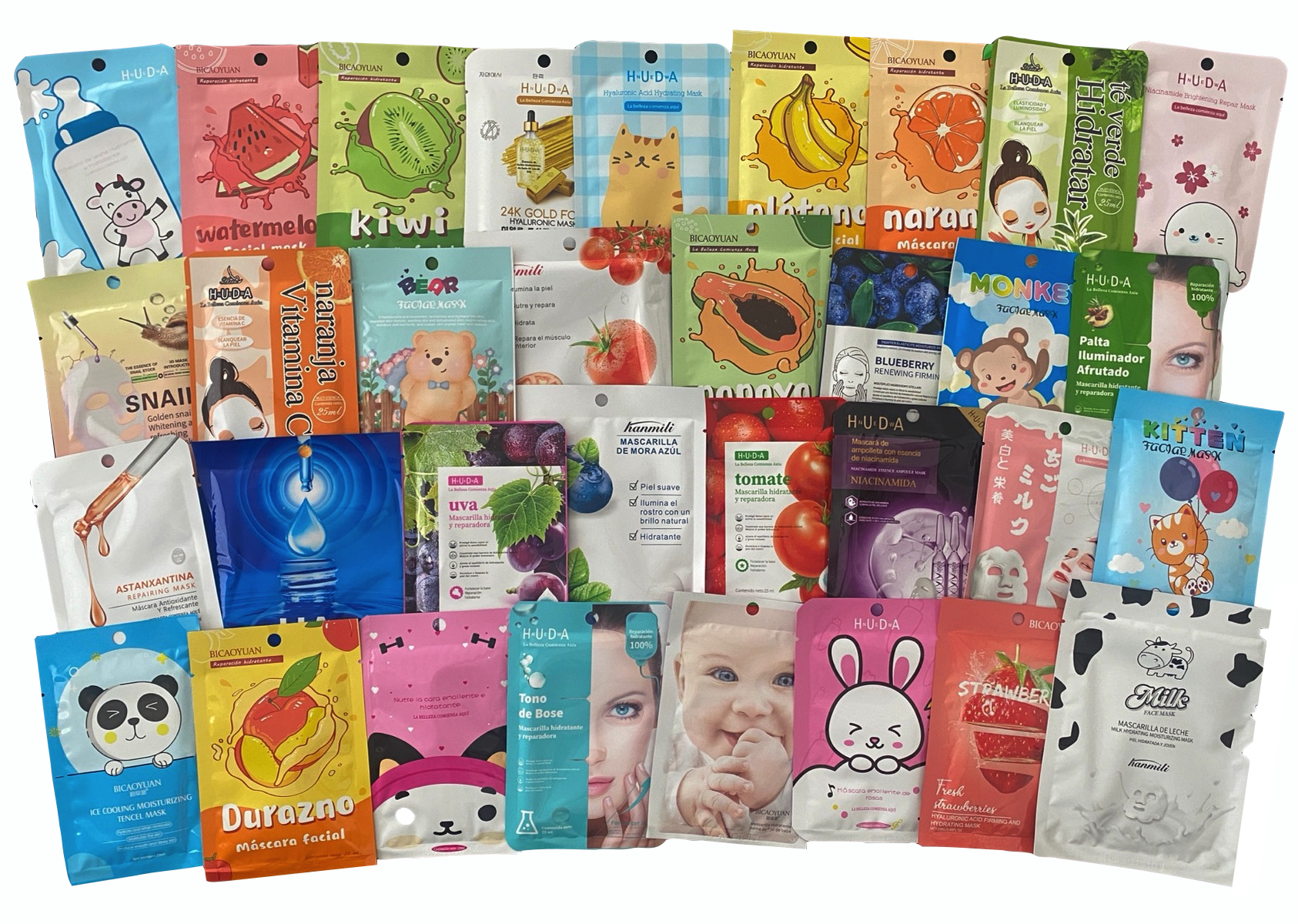 Lote Mayoreo 20 Mascarillas Coreanas De Tela En Sobre Surtidas.