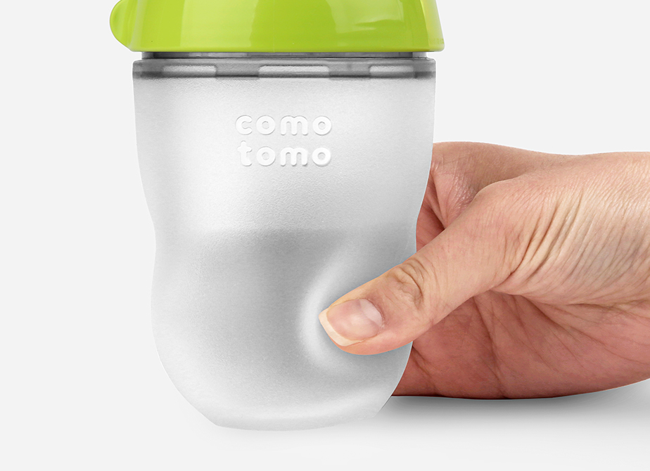 Biberón Comotomo Tacto Natural Flujo Medio 3-6 Meses 250 Ml Verde.