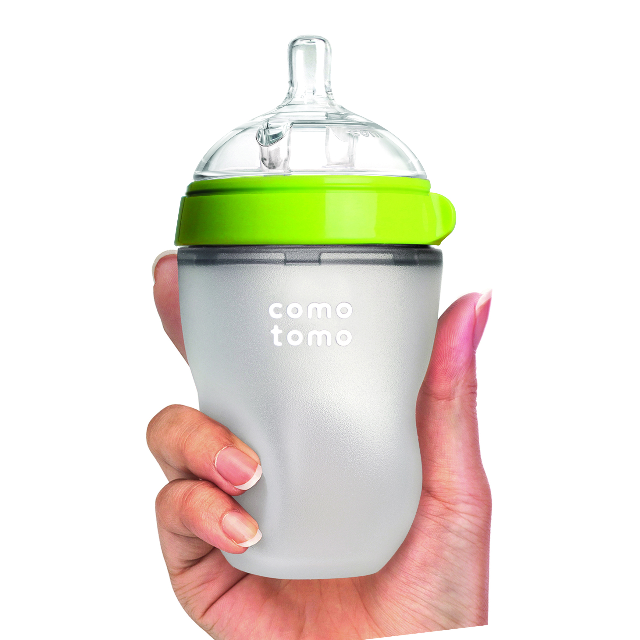 Biberón Comotomo Tacto Natural Flujo Medio 3-6 Meses 250 Ml Verde.