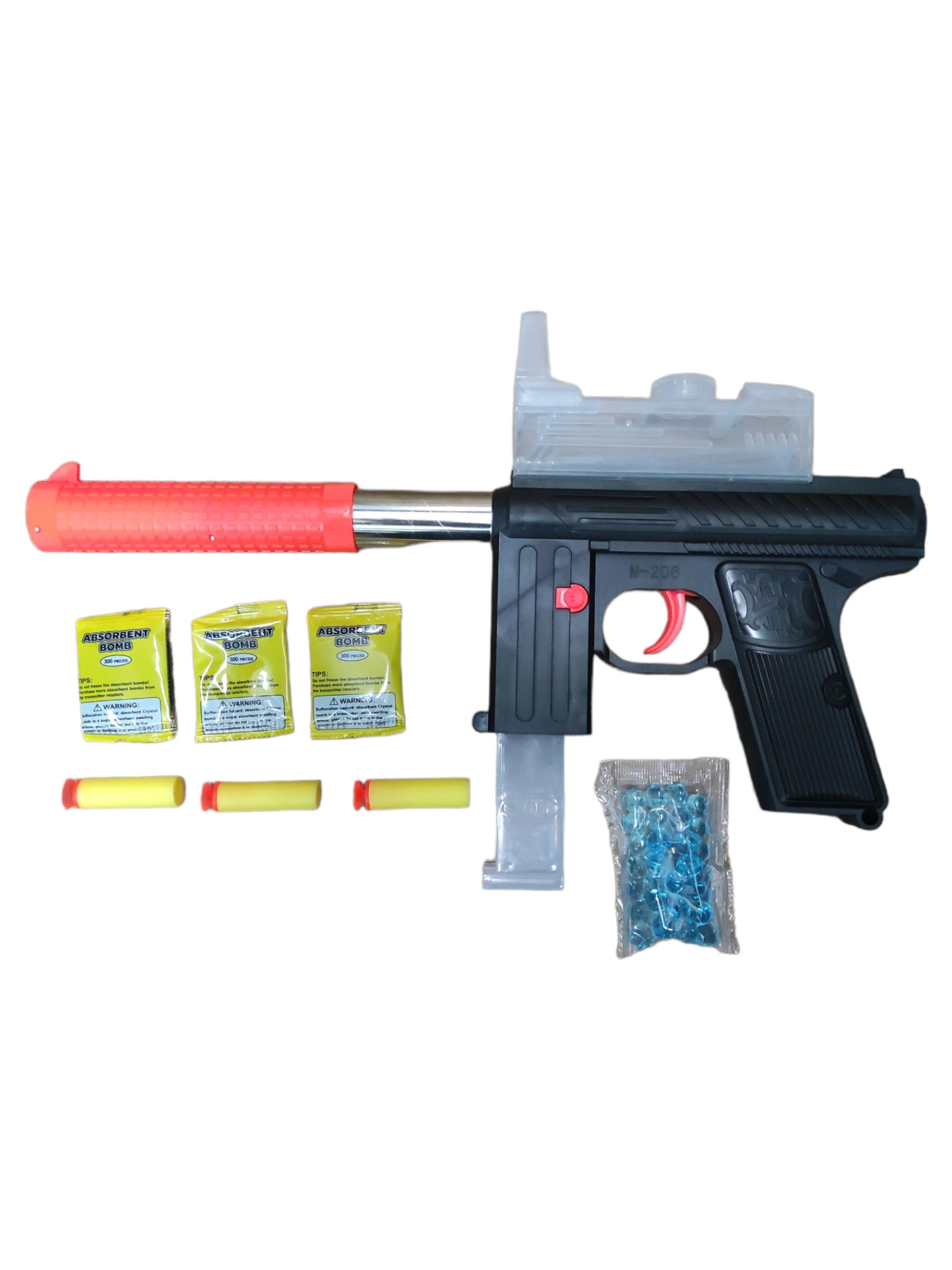 Pistola de Juguete Lanzador de Hidrogel 950 gel y 3 dardos - Negro.