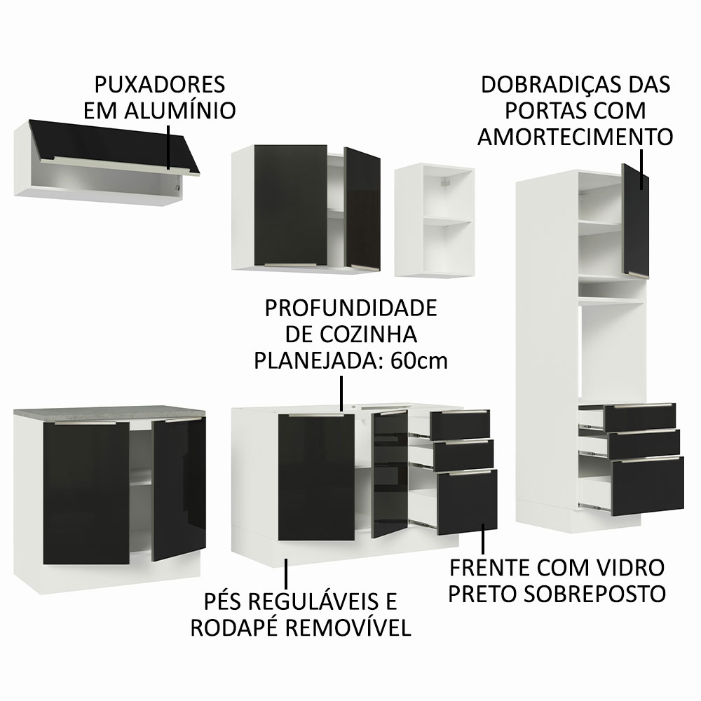 Cocina Integral Completa Modular Madesa Lux 260cm BN 08.