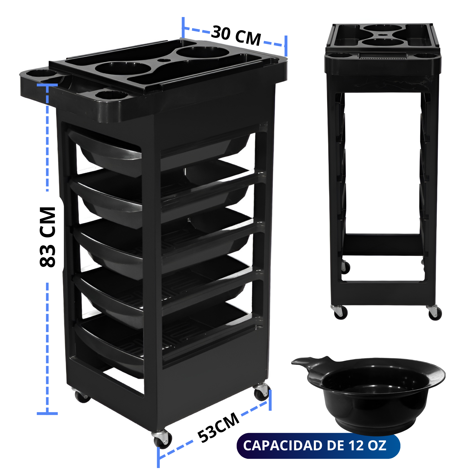 Carrito Auxiliar Para Estetica Ecomlab Organizador Belleza.