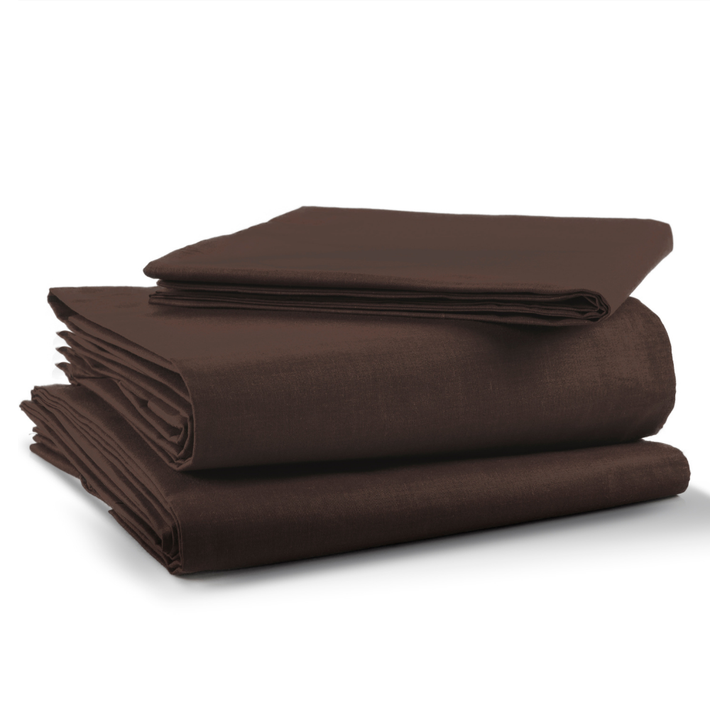 Juego de Sábanas Básica Algodón Percal 200 -Individual -Chocolate