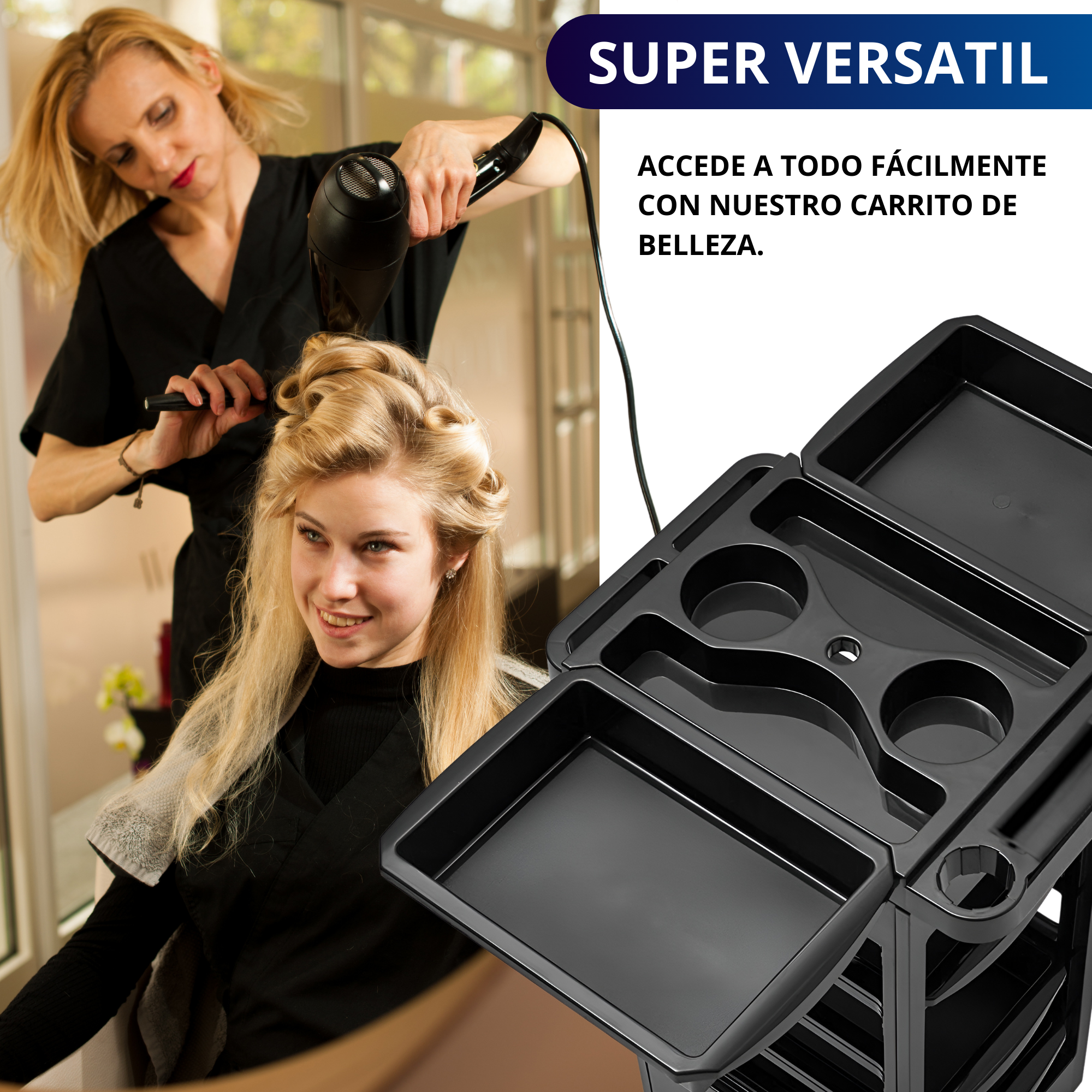 Carrito Auxiliar Para Estetica Ecomlab Organizador Belleza.
