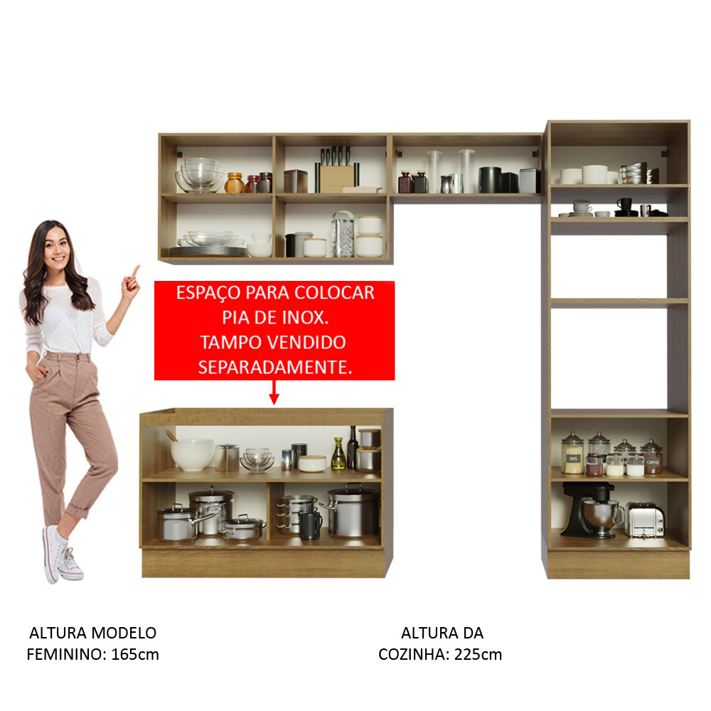 Cocina Integral Completa Modular Madesa Lux 270cm MN 01.