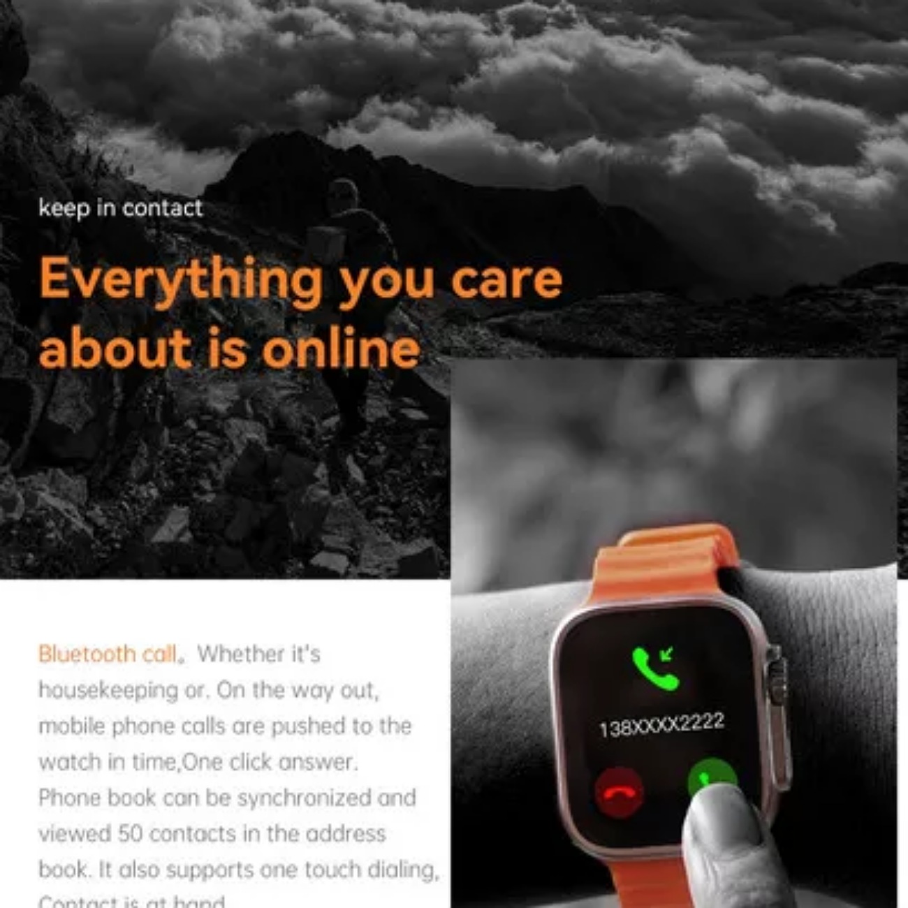 Skululu Hk8 Ultra Reloj Inteligente 2.1 Bluetooth Call Smart Watch