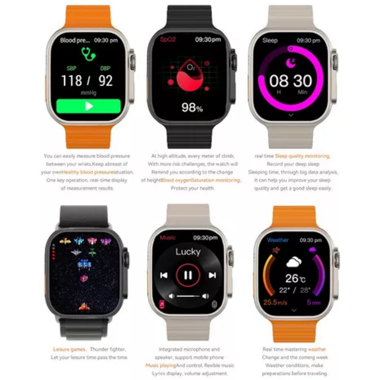 Skululu Hk8 Ultra Reloj Inteligente 2.1 Bluetooth Call Smart Watch