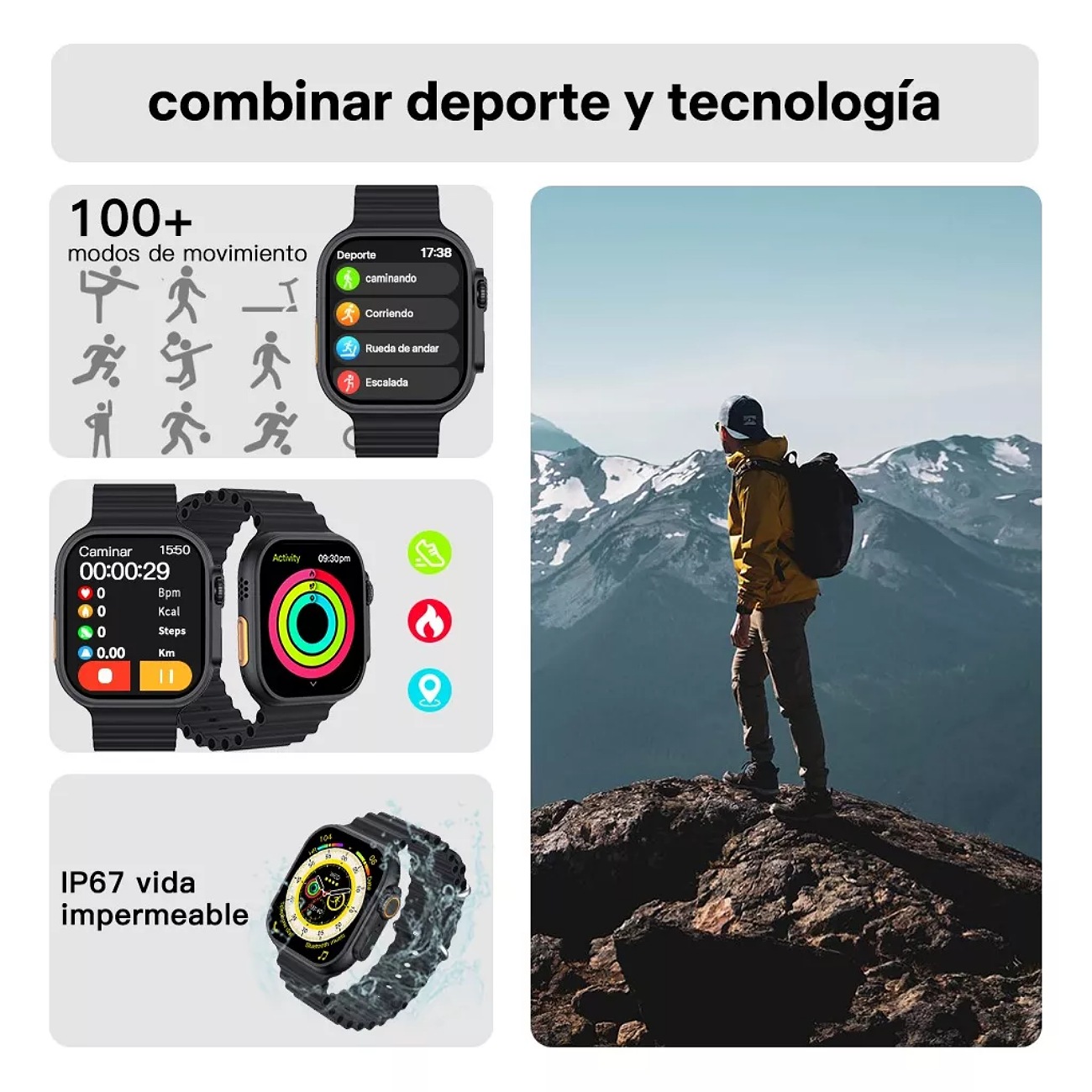 Skululu Hk8 Ultra Reloj Inteligente 2.1 Bluetooth Call Smart Watch