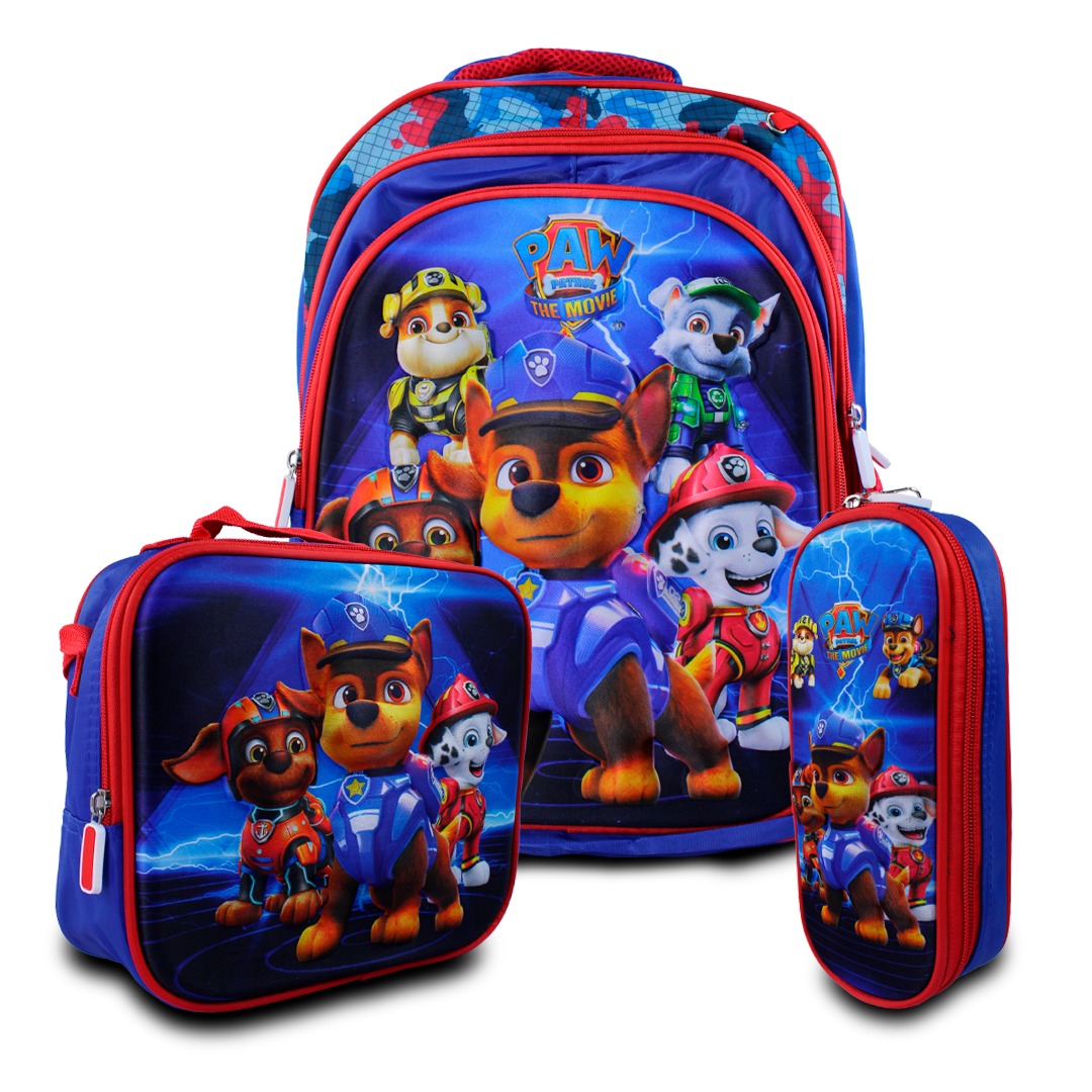 Kit Escolar Mochila Lonchera Y Lapicera De Paw Patrol Para Ninos