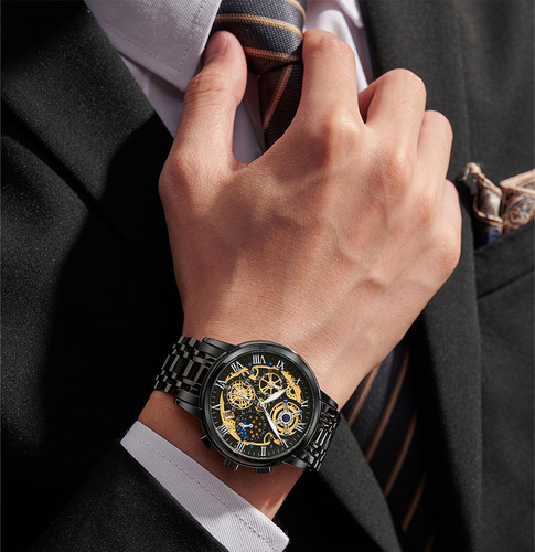 Reloj De Hombre Cuarzo De Tres Botones Impermeable Fecha