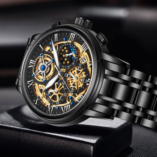 Reloj De Hombre Cuarzo De Tres Botones Impermeable Fecha