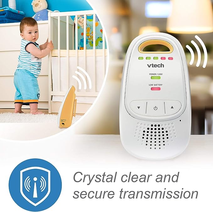 VTech Communications Safe & Sound Digital Audio Baby Monitor, Monitor con una unidad para padres, Blanco.