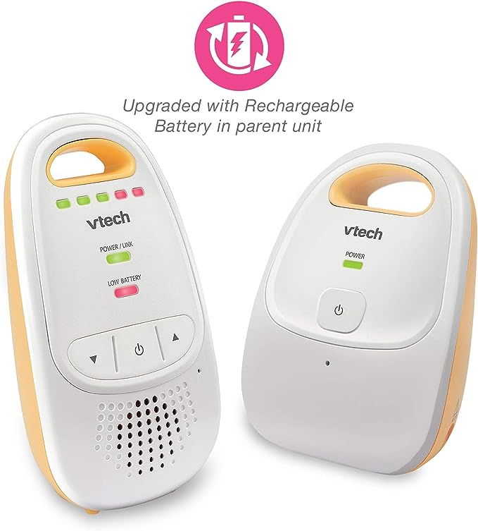 VTech Communications Safe & Sound Digital Audio Baby Monitor, Monitor con una unidad para padres, Blanco.