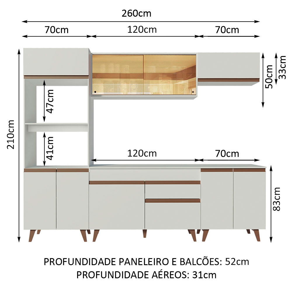 Cocina Integral Completa Modular Madesa Reims 260cm BB 02.