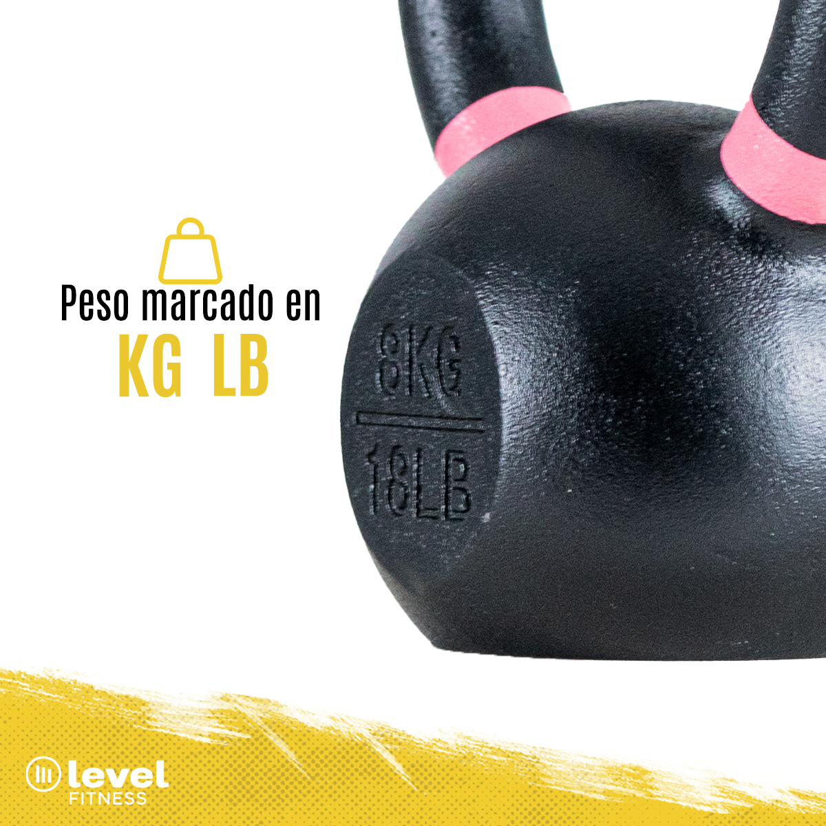 Pesa Rusa Kettlebell De 8 Kg/18 Libras Fitness Gym Color ROSA.