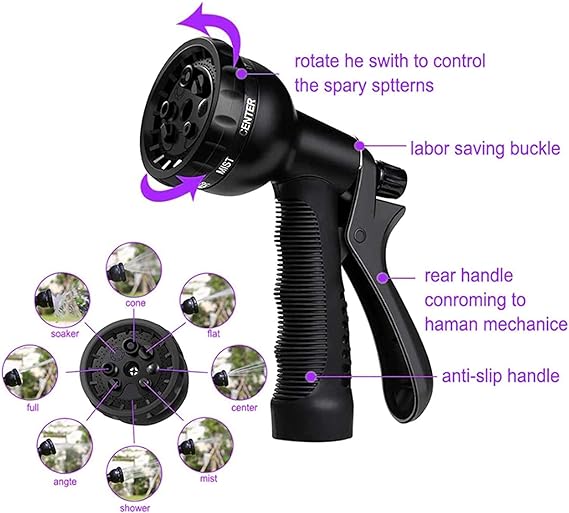 Manguera de Jardín Expandible Manguera de Agua Extensible Tubo de Agua Retráctil 50FT/15M Pistola para Agua Conector Multifuncional Riego de Plantas Lavado de Coche Autos Mascotas Ducha de Perro(15).