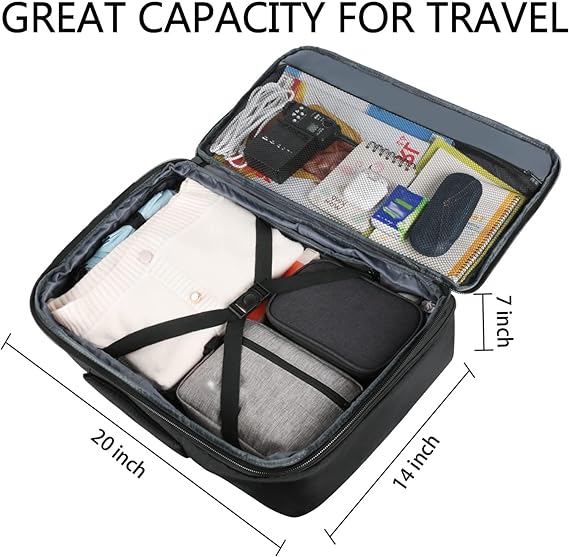 Vancropak Mochila de Viaje, Mochila de Viaje Expandible de 40 L para Mujeres y Hombres, Mochila Viajera Resistente al Agua para Avion, Mochila para Viajar Aprobada para Vuelos,Travel Backpack, Negro.