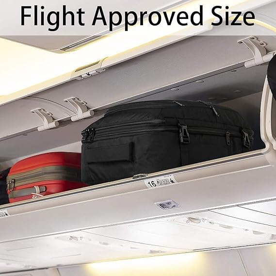 Vancropak Mochila de Viaje, Mochila de Viaje Expandible de 40 L para Mujeres y Hombres, Mochila Viajera Resistente al Agua para Avion, Mochila para Viajar Aprobada para Vuelos,Travel Backpack, Negro.
