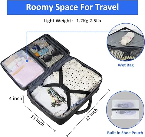 Mochila de Viaje para Computadora Portátil, Maleta de Viaje Aprobada por Avión para Hombres y Mujeres con Puerto de Carga USB, Bolsa de Equipaje de 35 L Aprobada por la TSA de 15,6 Pulgadas, Negro.