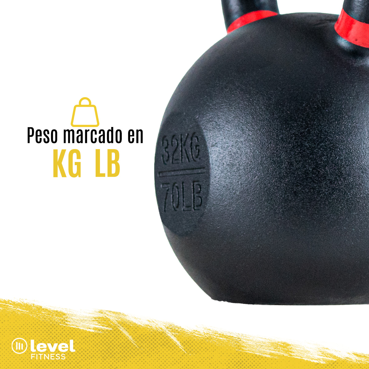 Pesa Rusa Kettlebell De 32kg/70.5 Lb Fitness Gym Crossfit Color ROJO.