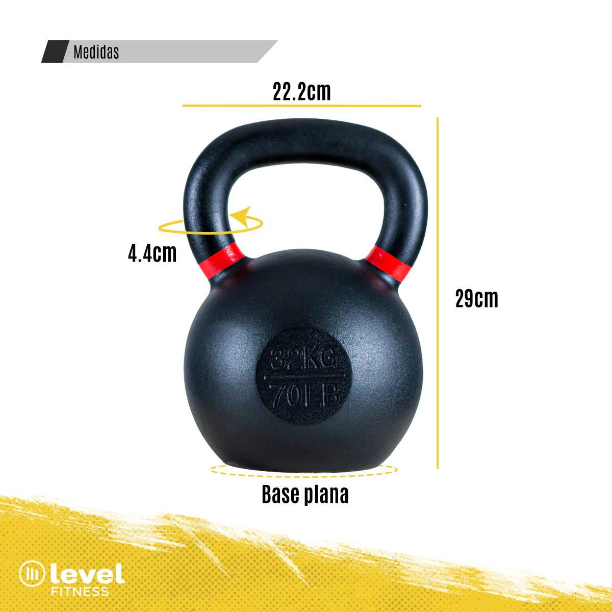 Pesa Rusa Kettlebell De 32kg/70.5 Lb Fitness Gym Crossfit Color ROJO.