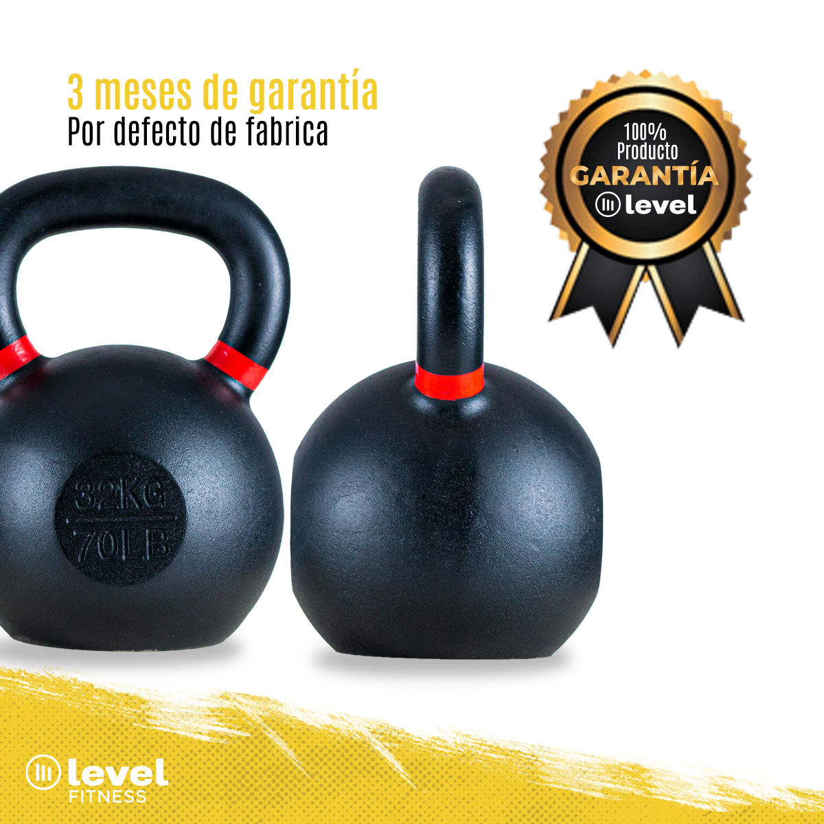 Pesa Rusa Kettlebell De 32kg/70.5 Lb Fitness Gym Crossfit Color ROJO.