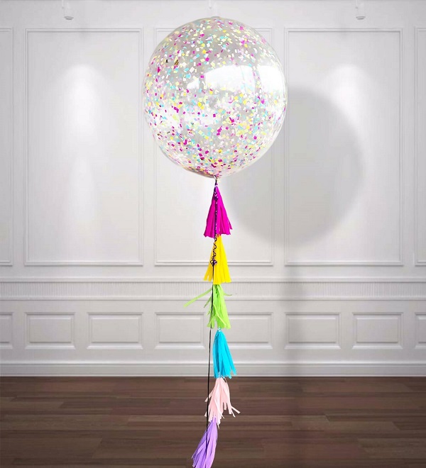 3 Globos Gigantes Esféricos Numero 36 Color Transparente Payaso