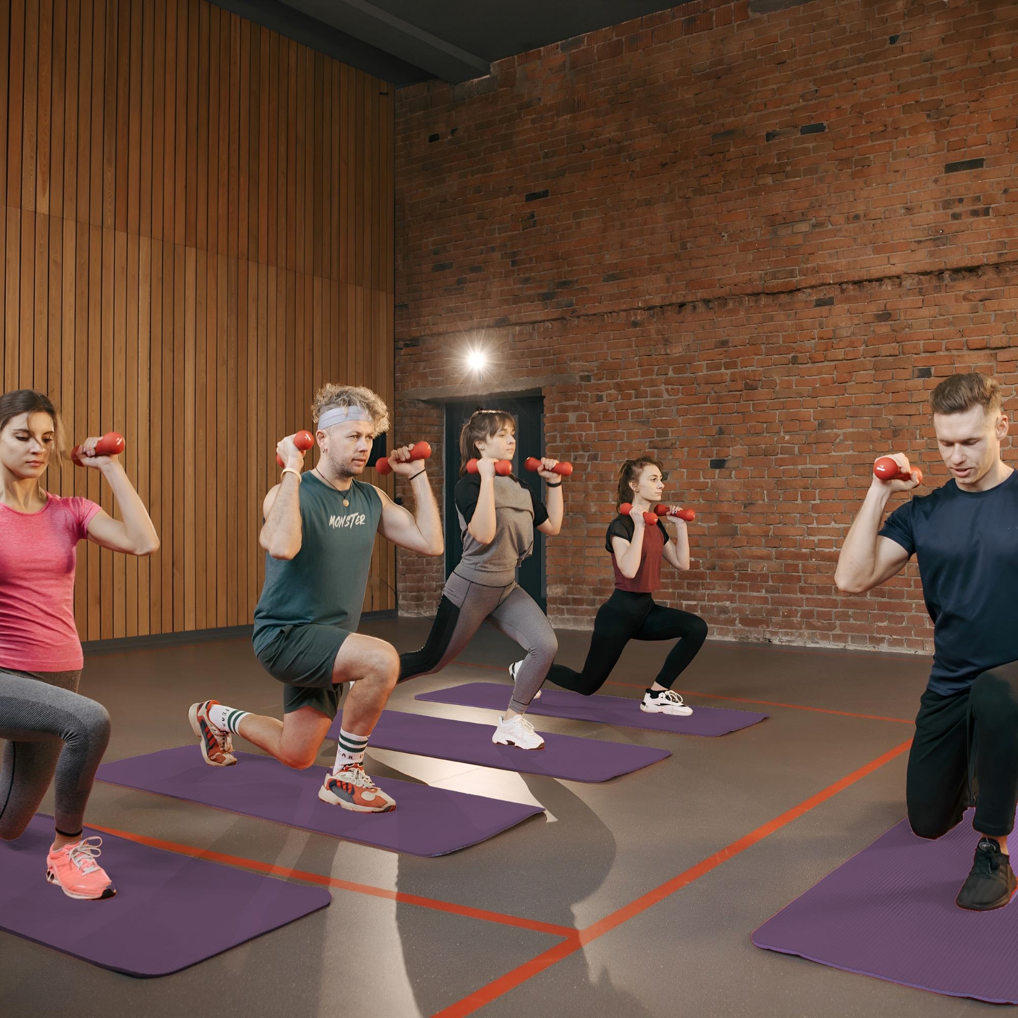 TAPETE PARA HACER EJERCICIO ECOMLAB TAPETE DE YOGA GRUESO COLOR MORADO.
