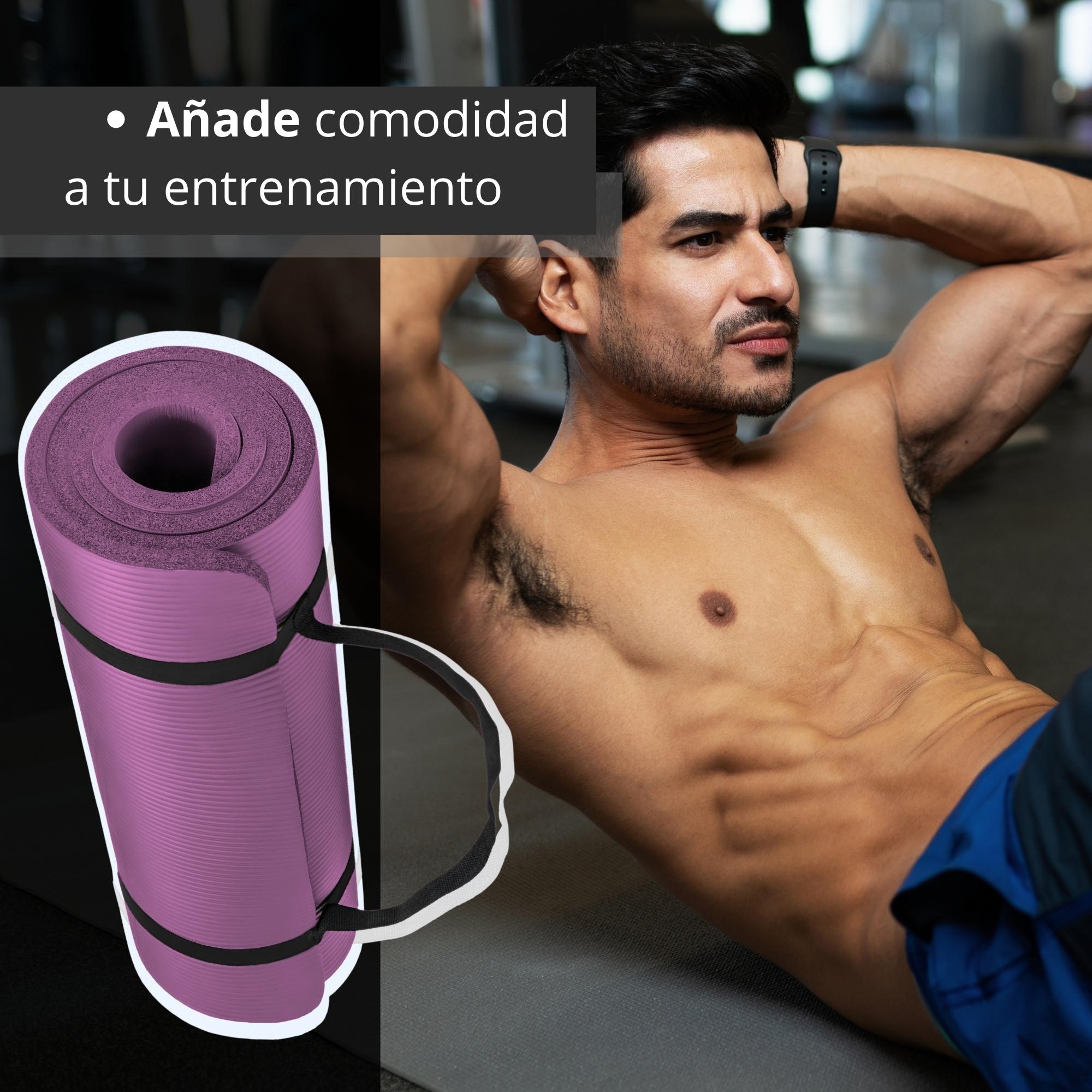 TAPETE PARA HACER EJERCICIO ECOMLAB TAPETE DE YOGA GRUESO COLOR MORADO.