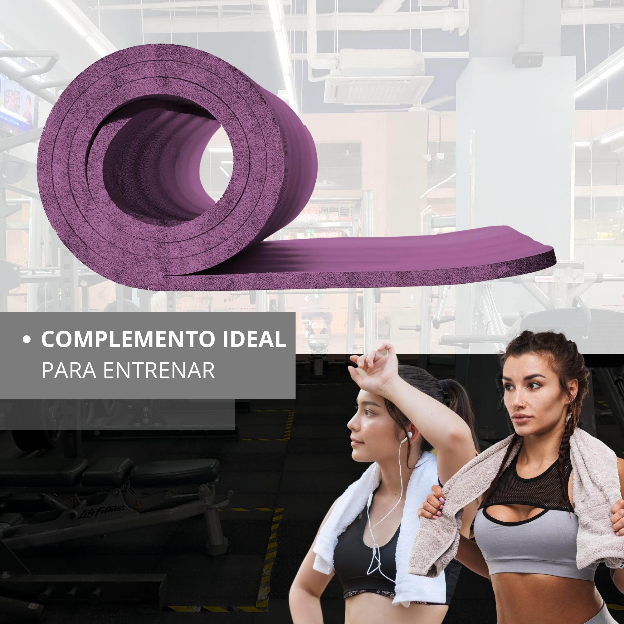 TAPETE PARA HACER EJERCICIO ECOMLAB TAPETE DE YOGA GRUESO COLOR MORADO.