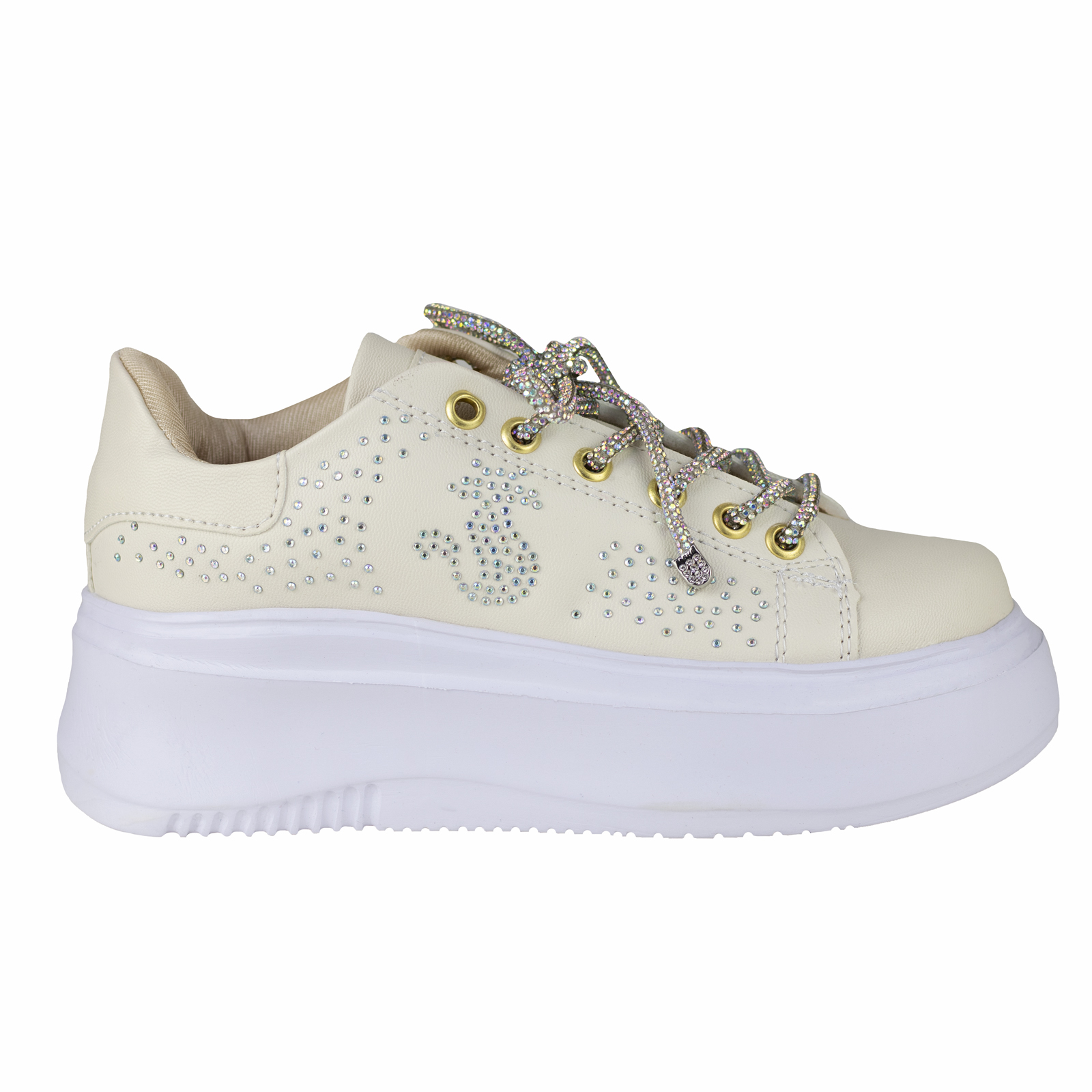 Tenis Plataforma Para Mujer Shadow Urbanos 3014 Blanco Latte.
