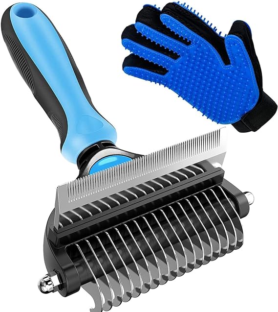 2 en 1 Cepillo para Perros，Cepillo para Mascotas para Eliminar Nudos y Enredos, Reduciendo el Desprendimiento de Pelo Hasta en un 95%, para Perros y Gatos de Pelo Corto o Largo.