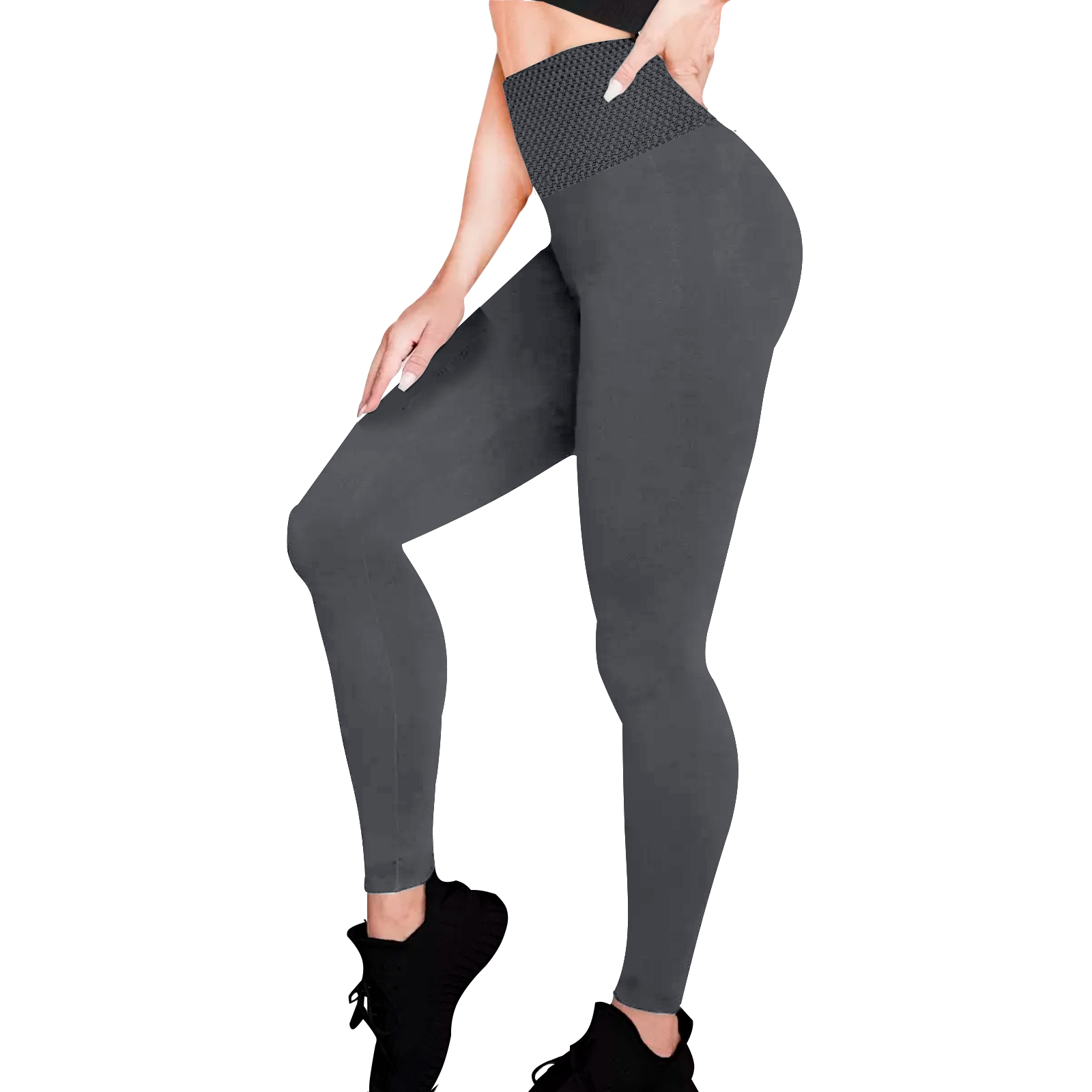Leggings Termico Mujer Gris Cintura Alta Unitalla Afelpaddo Pantalones de Yoga Estirable Pilates Gimnasio Atletismo