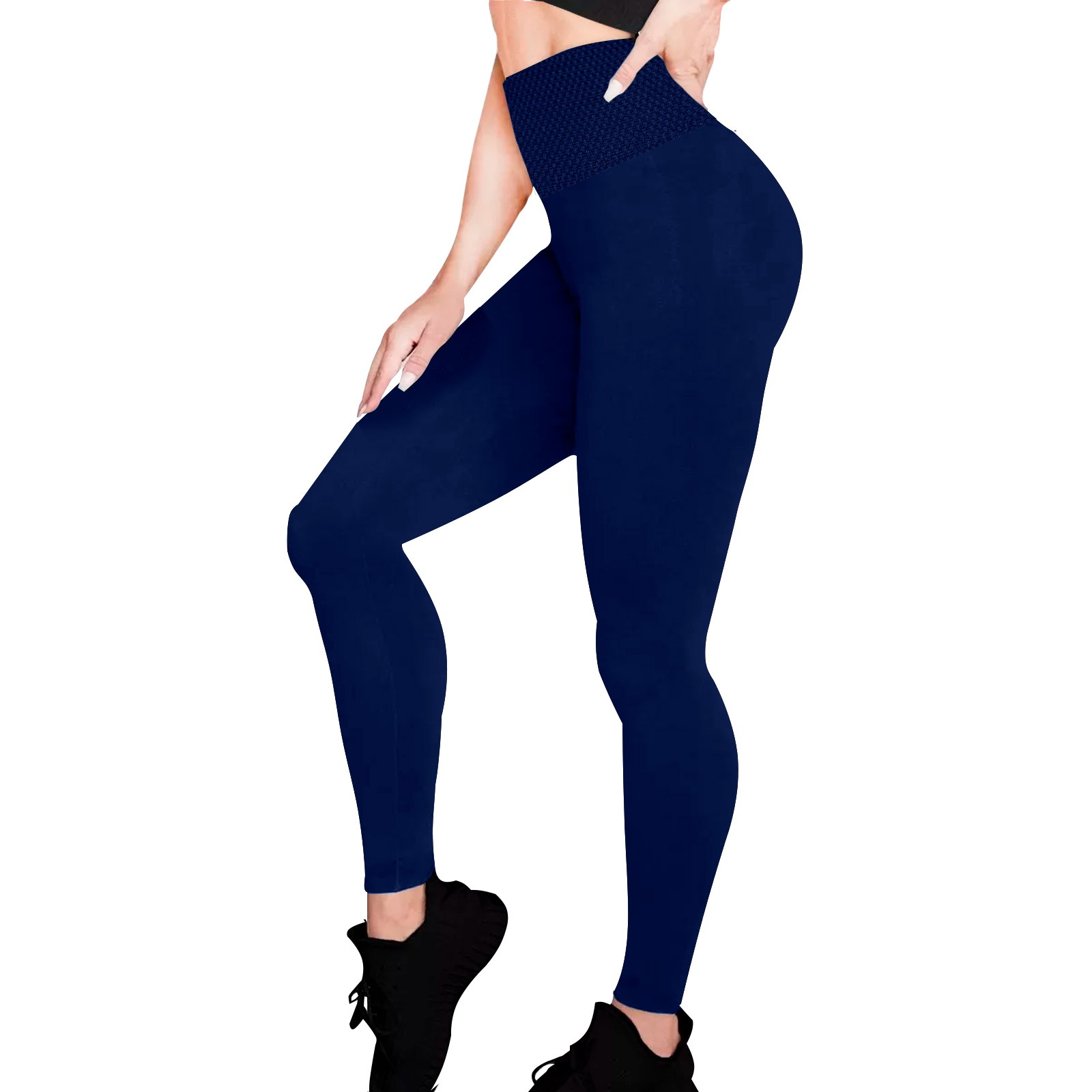 Leggings Termico Mujer, Azul Marino, Cintura Alta, Unitalla, Afelpaddo, Pantalones de Yoga, Estirable, Pilates, Gimnasio, Atletismo.