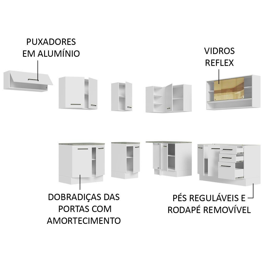 Cocina Integral Completa Modular Madesa Agata 486cm BB 01.