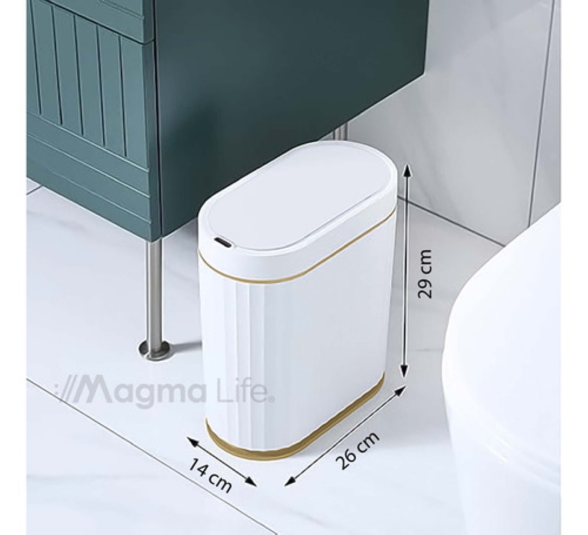 "Bote De Basura Inteligente Con Sensor De Movimiento Para 7 L Color Blanco "