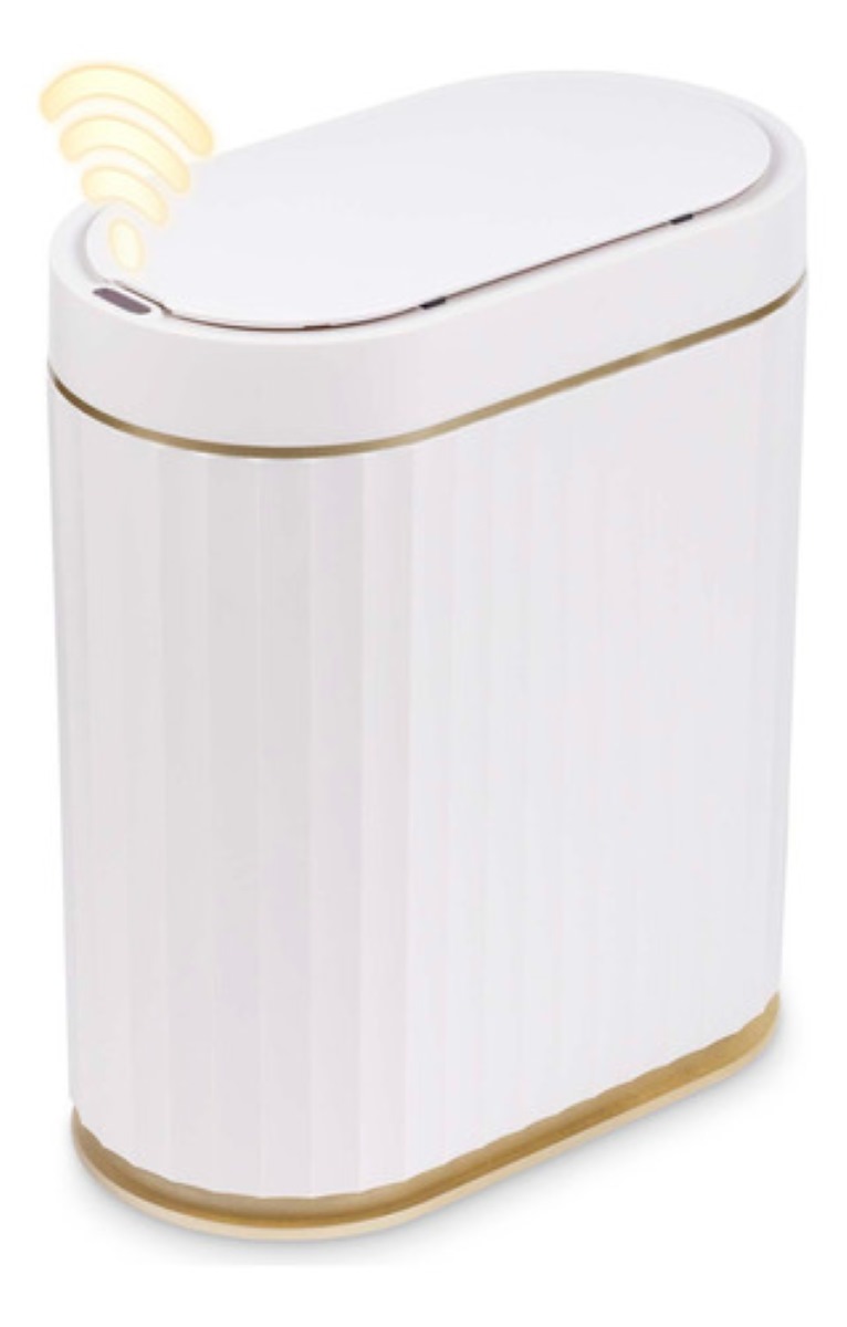 "Bote De Basura Inteligente Con Sensor De Movimiento Para 7 L Color Blanco "