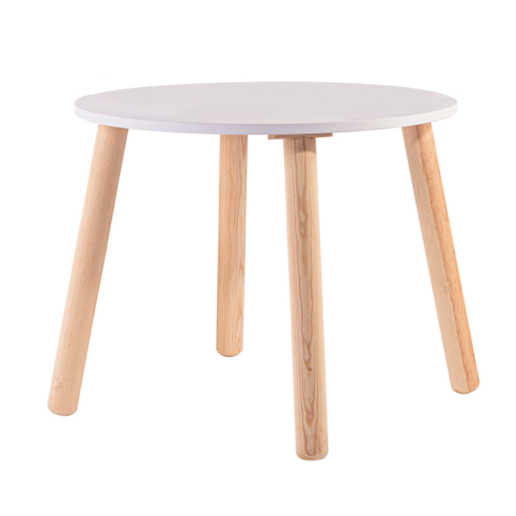 Mesa Infantil Circular Melamina Blanca Para Niños Y Niñas.