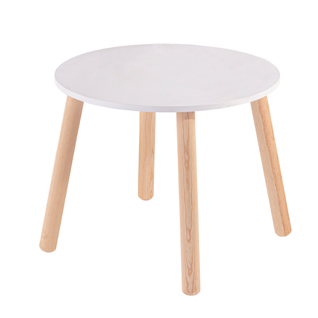 Mesa Infantil Circular Melamina Blanca Para Niños Y Niñas.