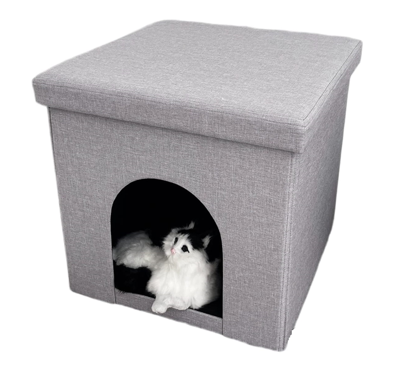 Casa Plegable Para Gatos O Perros con diseño Otomano (TX Gris)