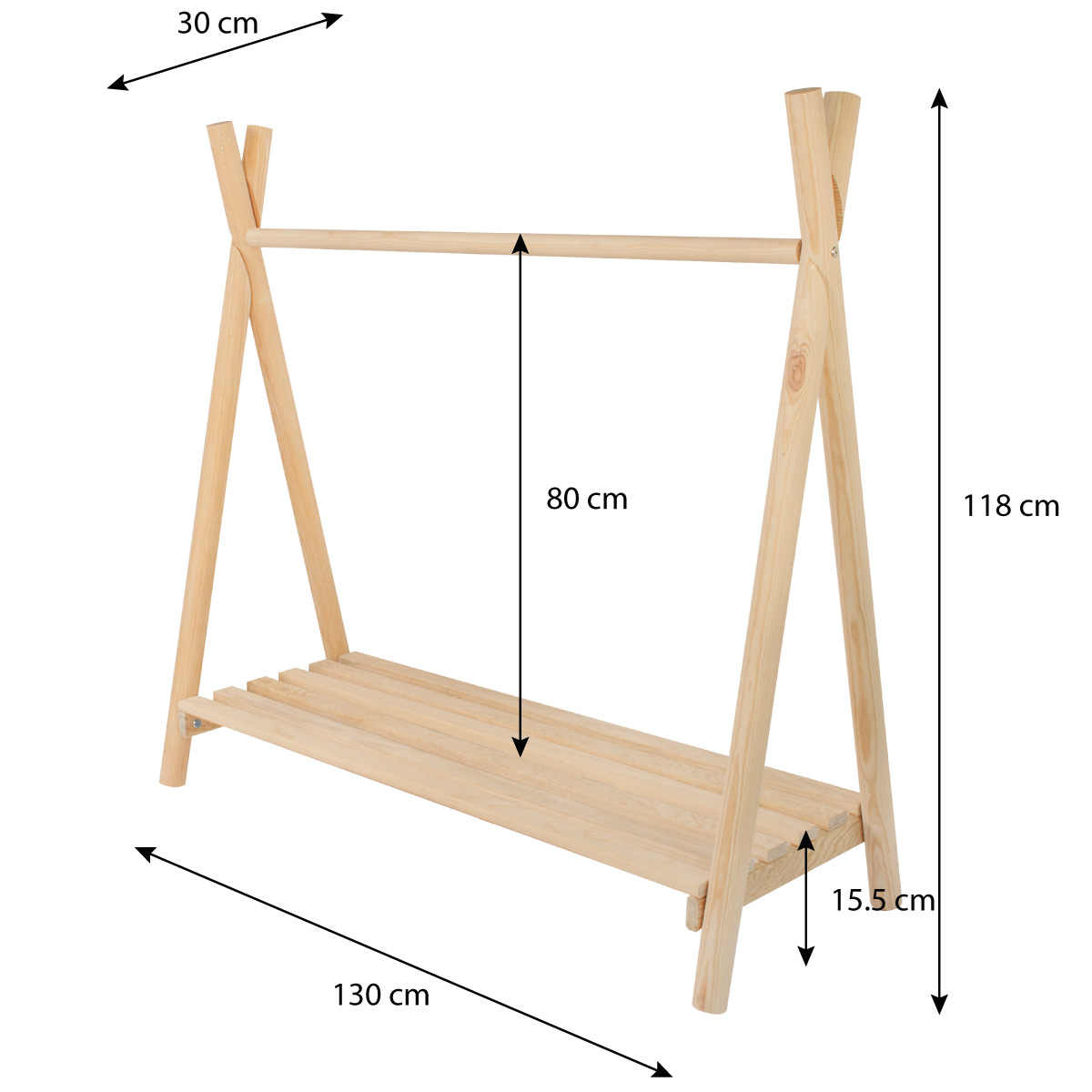 Ropero Perchero Montessori De Madera - Niños Y Niñas Duduk .