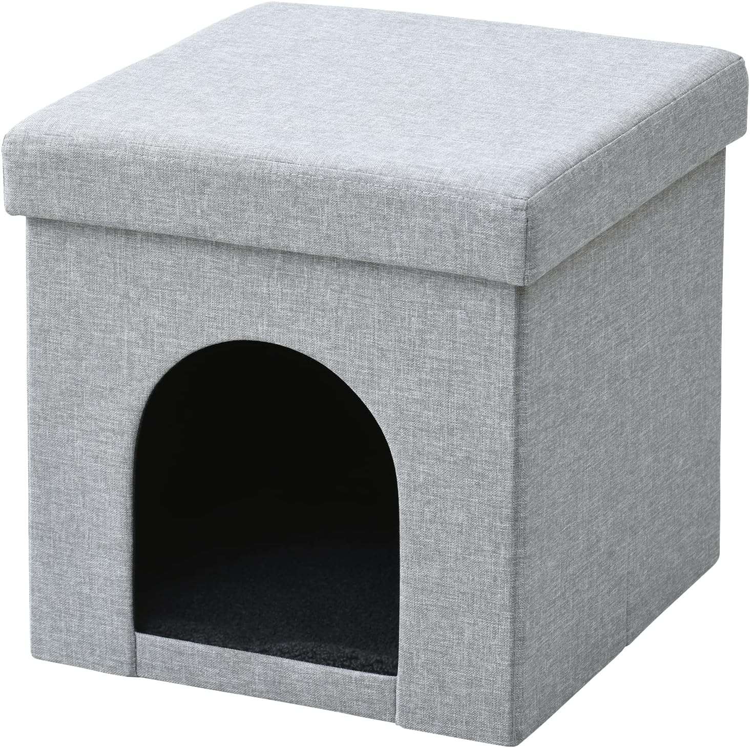 Casa Plegable Para Gatos O Perros con diseño Otomano (TX Gris Claro)