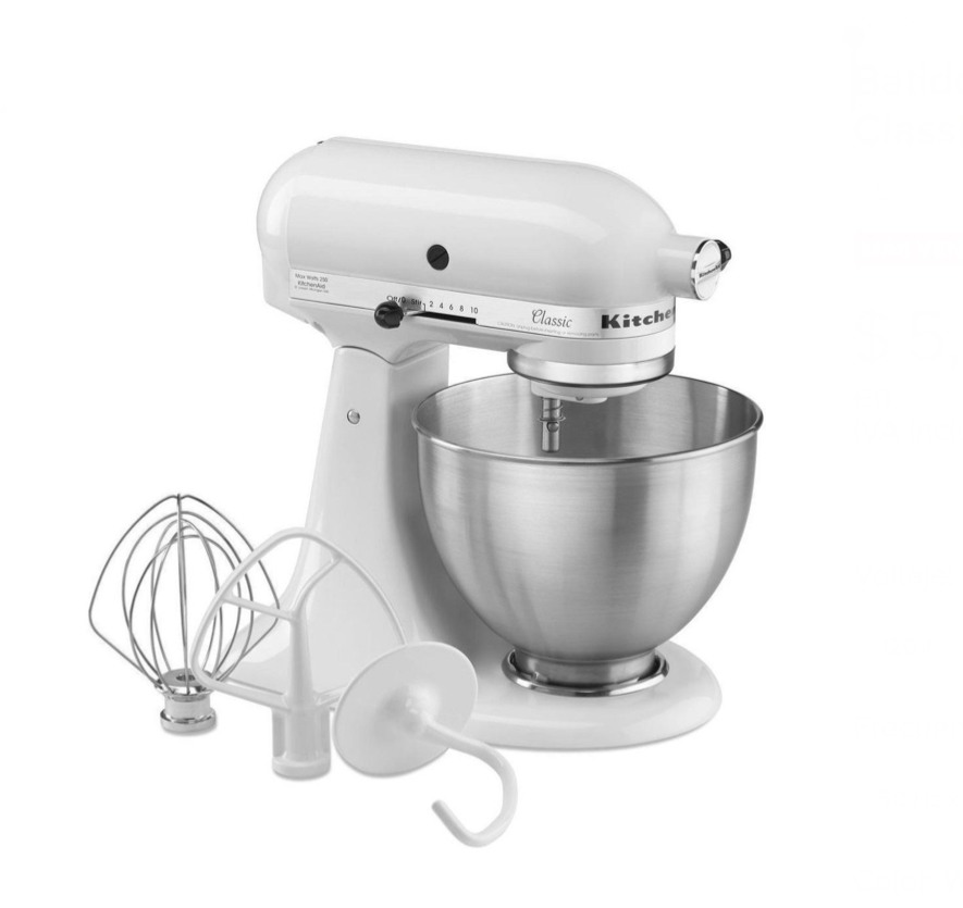 Batidora de pedestal KitchenAid Classic white 60 Hz 120 V.