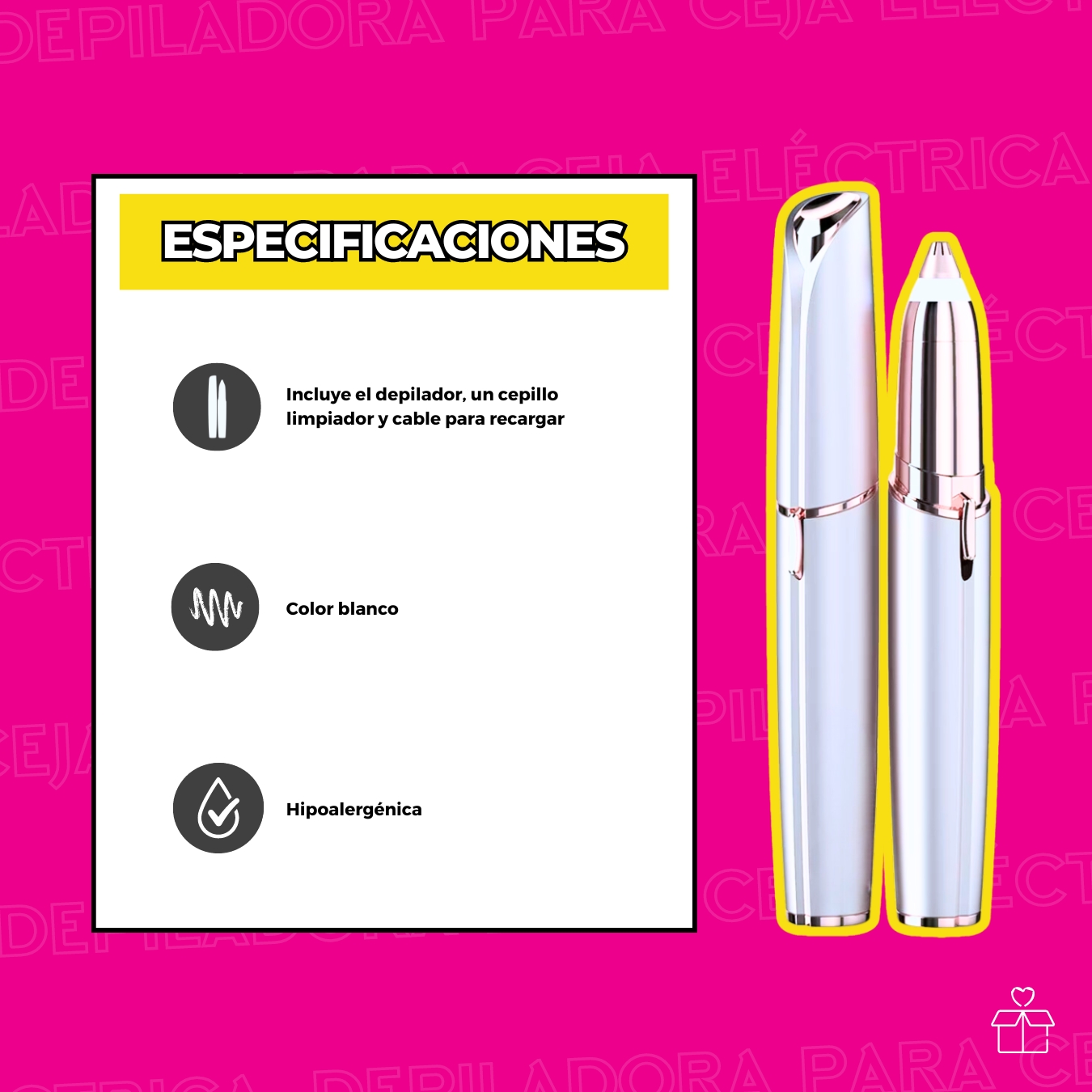 Depiladora Facial Ceja Eléctrica Removedor Vello Recargable.